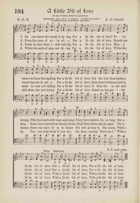The Excell Hymnal: for the church and Sunday school page 104