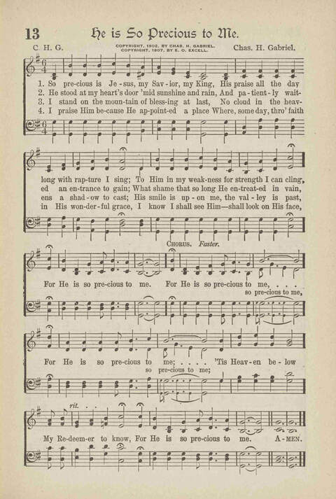 The Excell Hymnal: for the church and Sunday school page 13