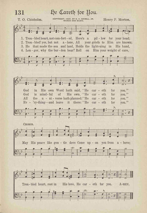 The Excell Hymnal: for the church and Sunday school page 131