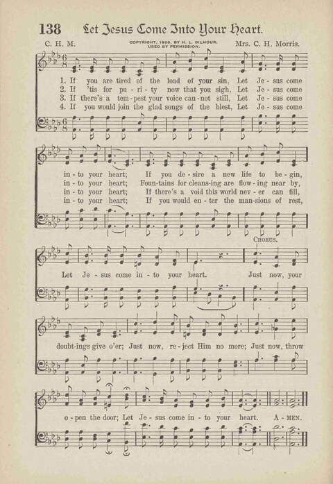 The Excell Hymnal: for the church and Sunday school page 138