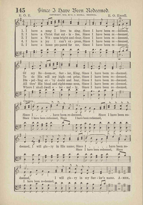 The Excell Hymnal: for the church and Sunday school page 145
