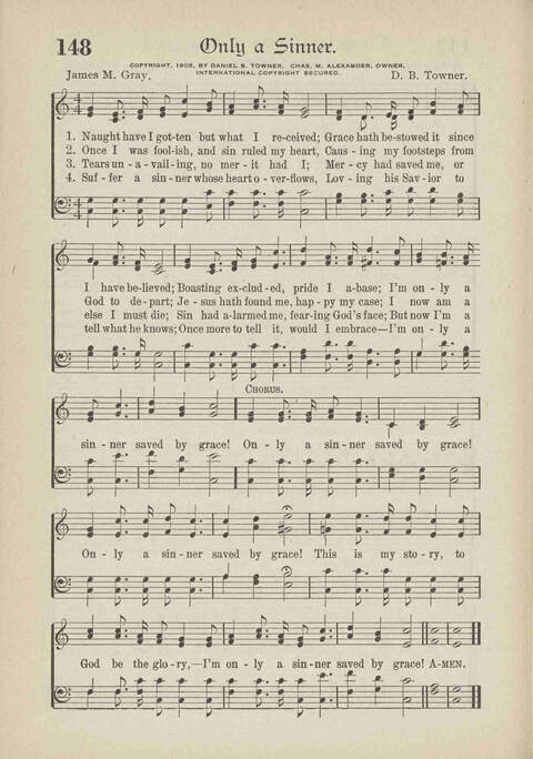 The Excell Hymnal: for the church and Sunday school page 148