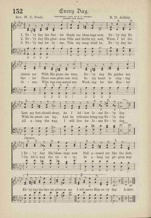 The Excell Hymnal: for the church and Sunday school page 152