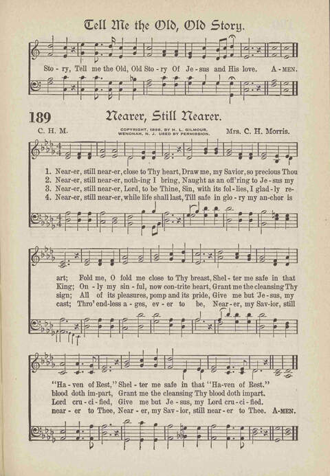 The Excell Hymnal: for the church and Sunday school page 189