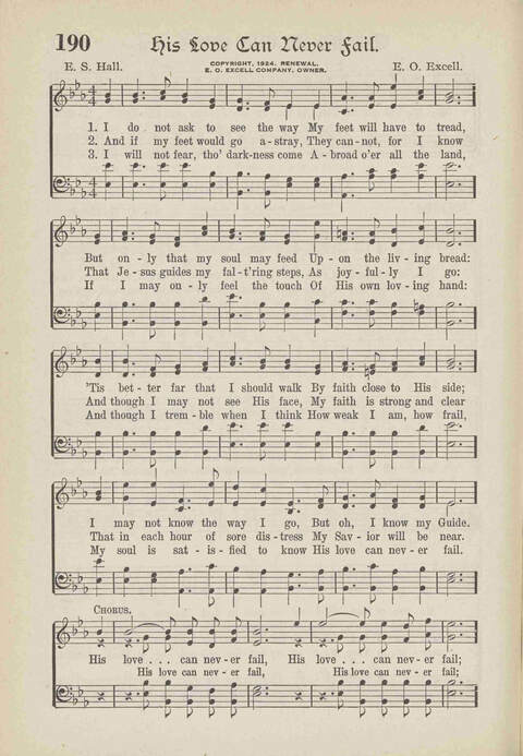 The Excell Hymnal: for the church and Sunday school page 190