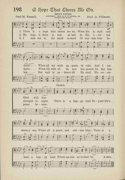 The Excell Hymnal: for the church and Sunday school page 198
