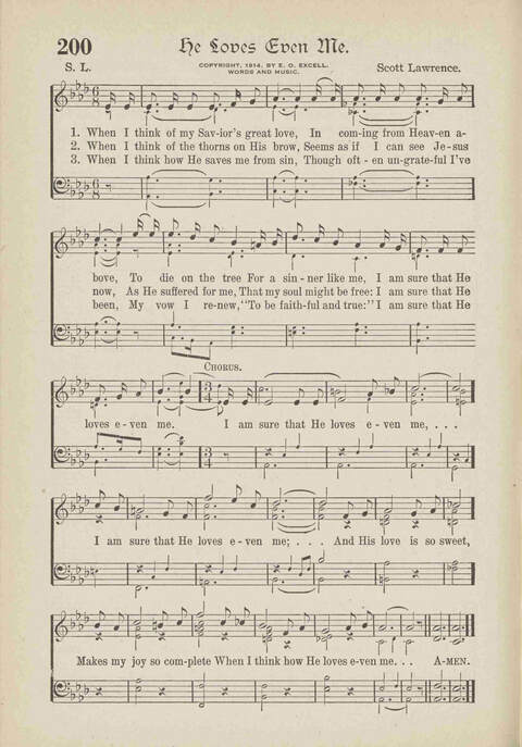 The Excell Hymnal: for the church and Sunday school page 200