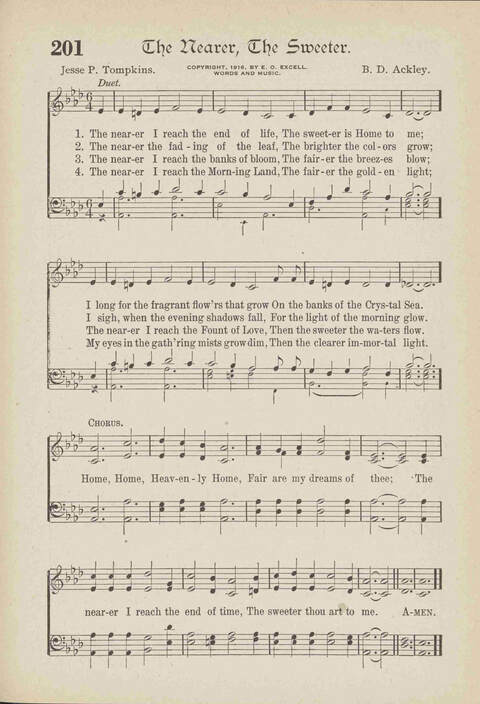 The Excell Hymnal: for the church and Sunday school page 201
