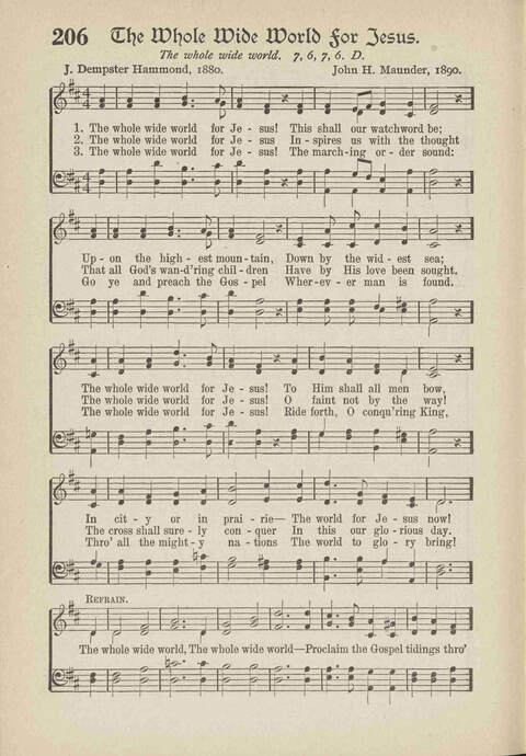 The Excell Hymnal: for the church and Sunday school page 206