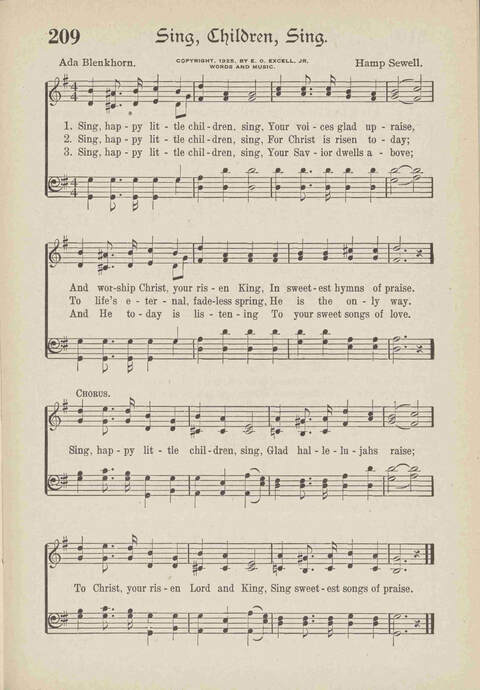 The Excell Hymnal: for the church and Sunday school page 209