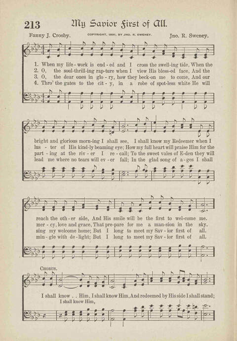 The Excell Hymnal: for the church and Sunday school page 212