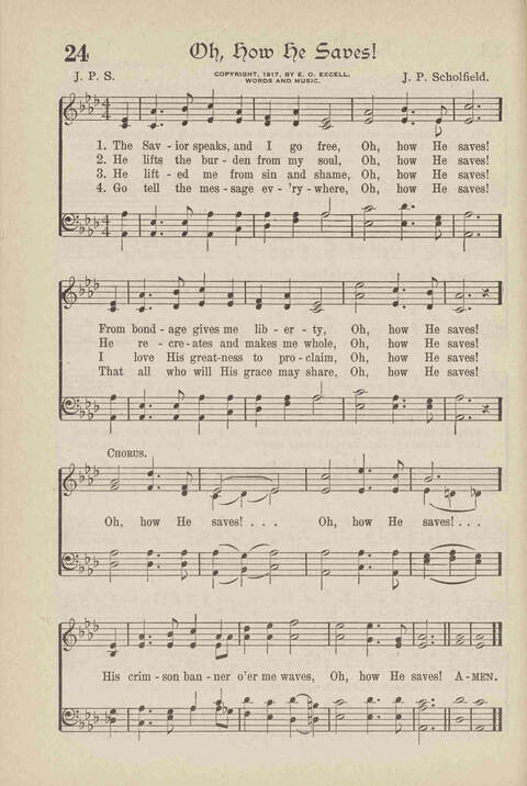The Excell Hymnal: for the church and Sunday school page 24