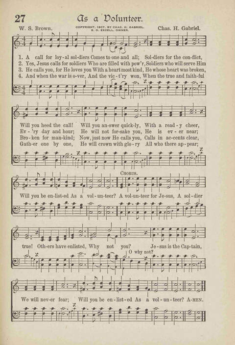 The Excell Hymnal: for the church and Sunday school page 27