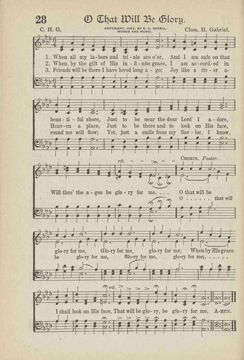 The Excell Hymnal: for the church and Sunday school page 28
