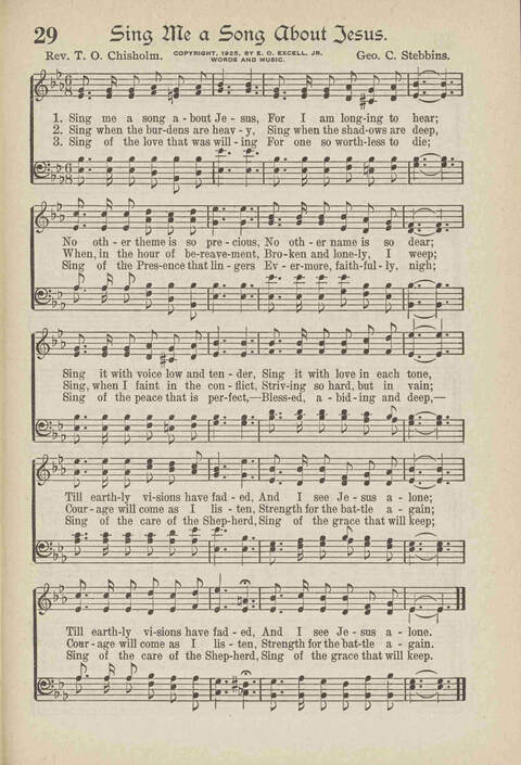 The Excell Hymnal: for the church and Sunday school page 29