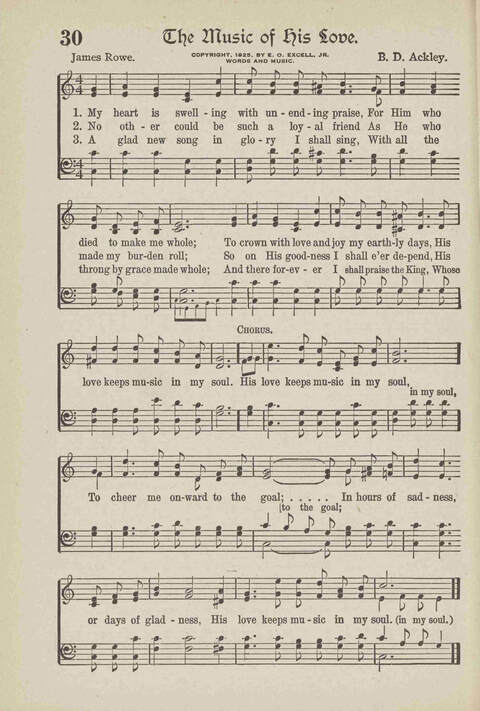 The Excell Hymnal: for the church and Sunday school page 30