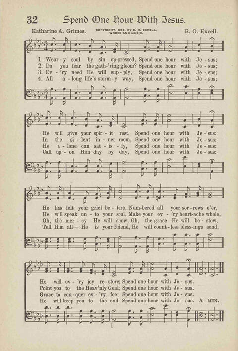 The Excell Hymnal: for the church and Sunday school page 32