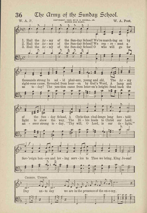 The Excell Hymnal: for the church and Sunday school page 36
