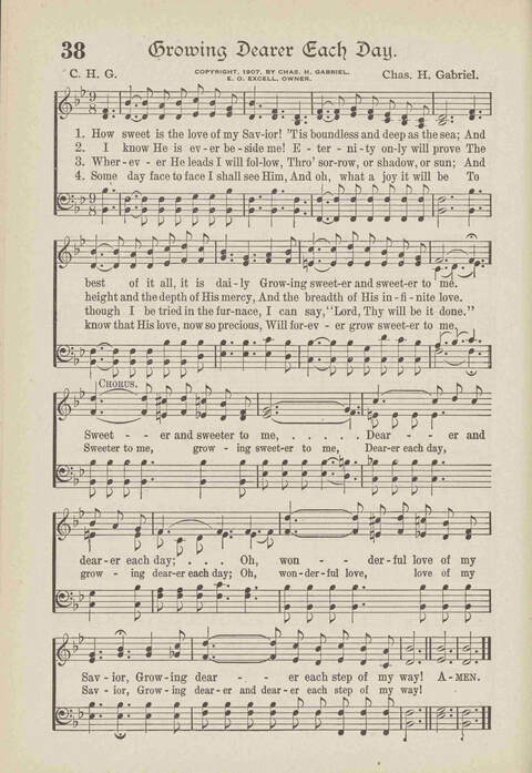 The Excell Hymnal: for the church and Sunday school page 38