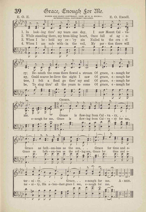 The Excell Hymnal: for the church and Sunday school page 39