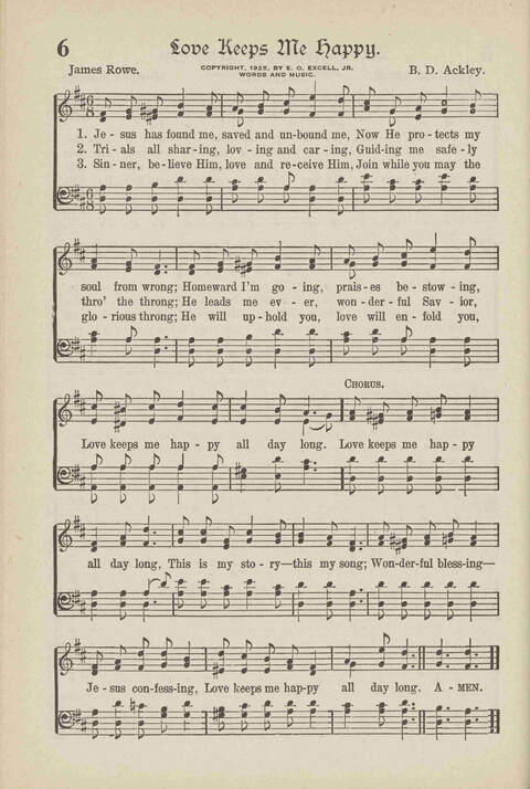 The Excell Hymnal: for the church and Sunday school page 6