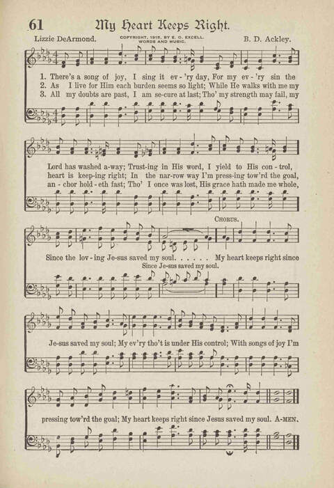 The Excell Hymnal: for the church and Sunday school page 61