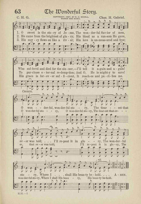 The Excell Hymnal: for the church and Sunday school page 63