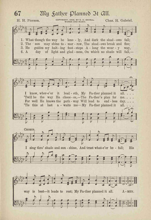 The Excell Hymnal: for the church and Sunday school page 67