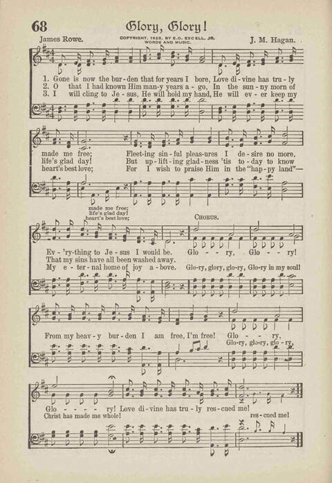 The Excell Hymnal: for the church and Sunday school page 68