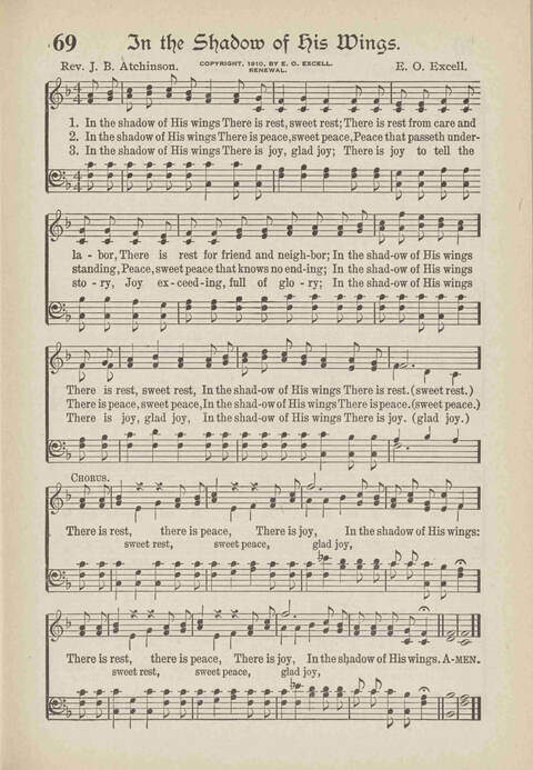 The Excell Hymnal: for the church and Sunday school page 69