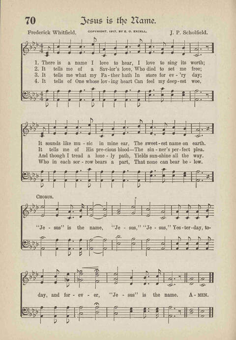 The Excell Hymnal: for the church and Sunday school page 70