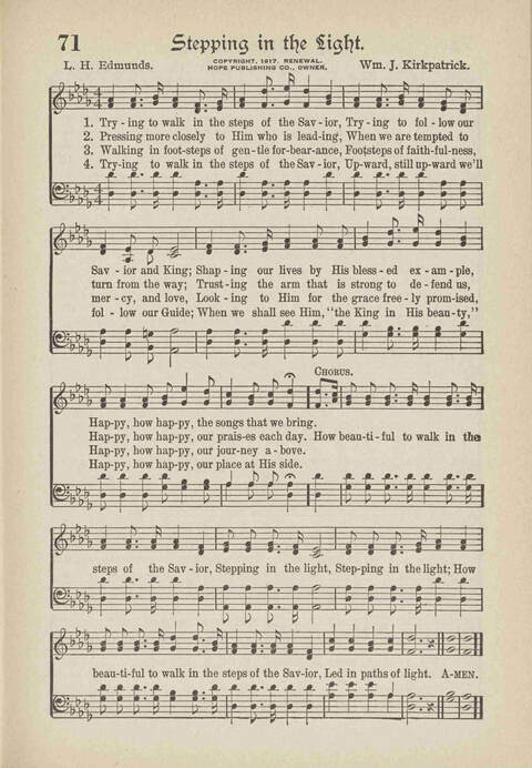 The Excell Hymnal: for the church and Sunday school page 71