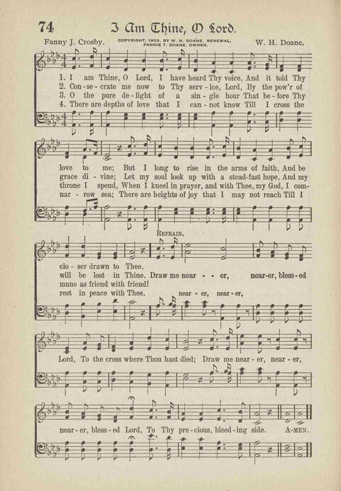 The Excell Hymnal: for the church and Sunday school page 74