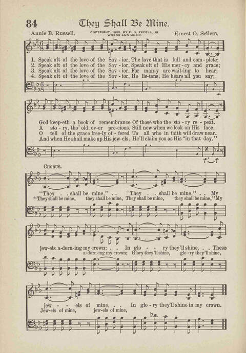 The Excell Hymnal: for the church and Sunday school page 84