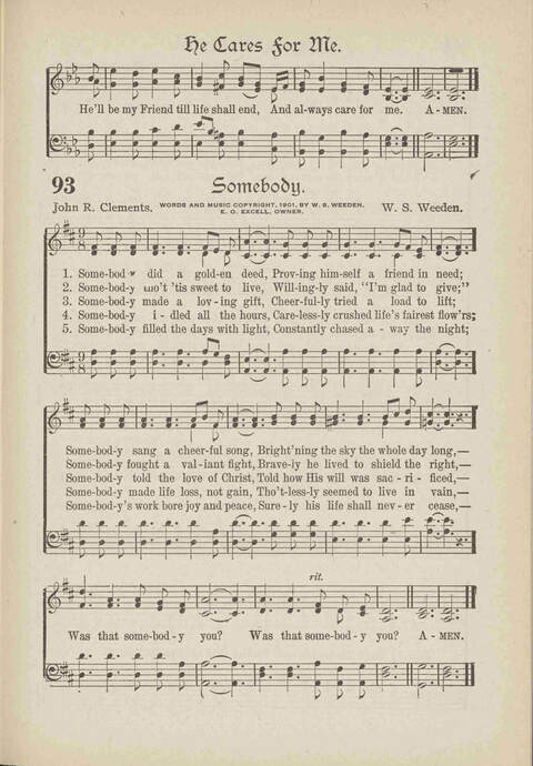 The Excell Hymnal: for the church and Sunday school page 93