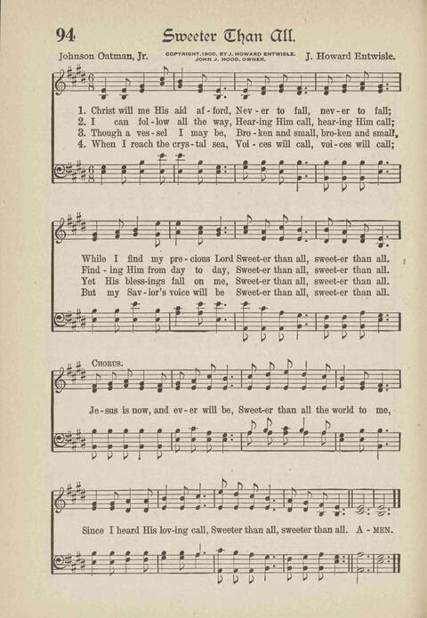 The Excell Hymnal: for the church and Sunday school page 94