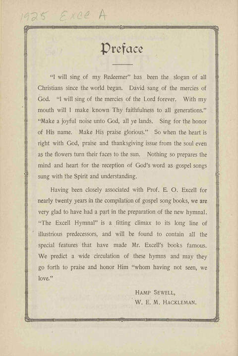 The Excell Hymnal: for the church and Sunday school page v