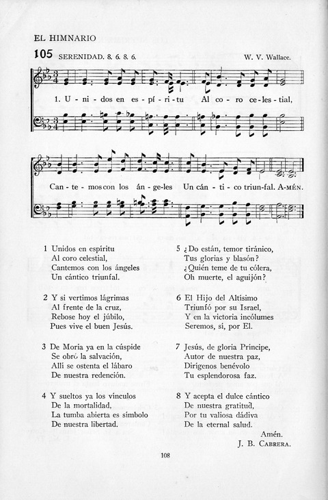 El Himnario para el uso de las Iglesias Evangelicas de Habla Espanola en Todo el Mundo page 108