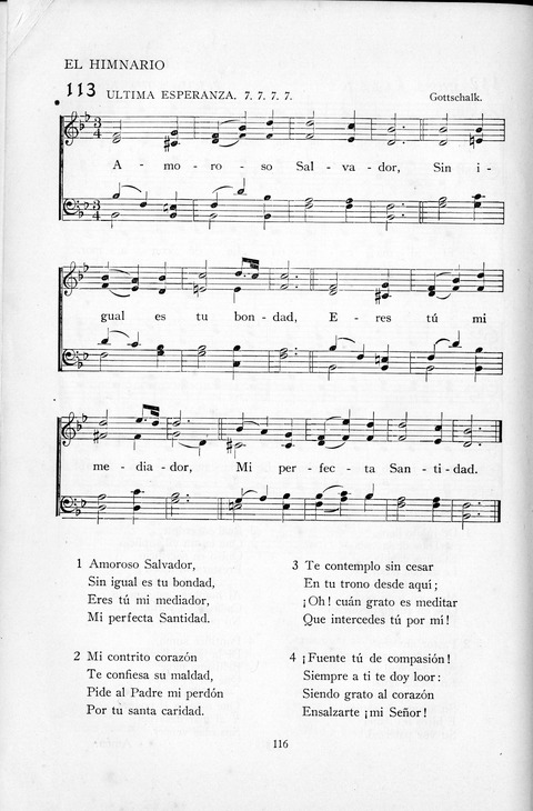 El Himnario para el uso de las Iglesias Evangelicas de Habla Espanola en Todo el Mundo page 116
