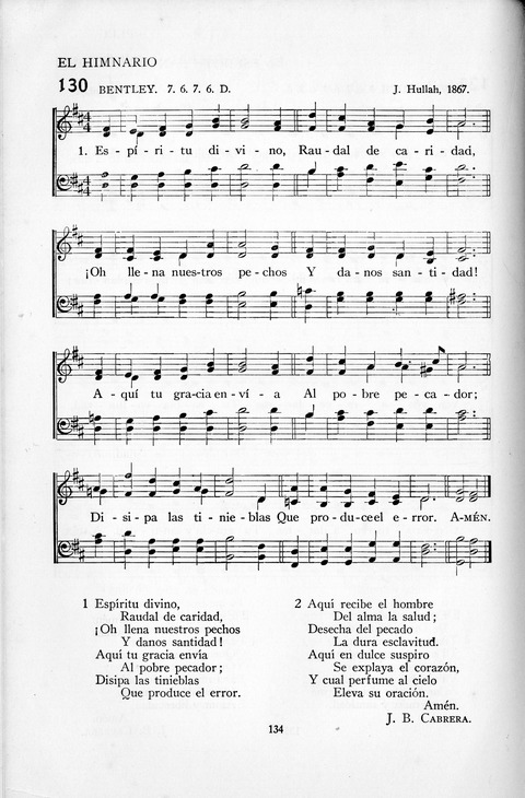 El Himnario para el uso de las Iglesias Evangelicas de Habla Espanola en Todo el Mundo page 134
