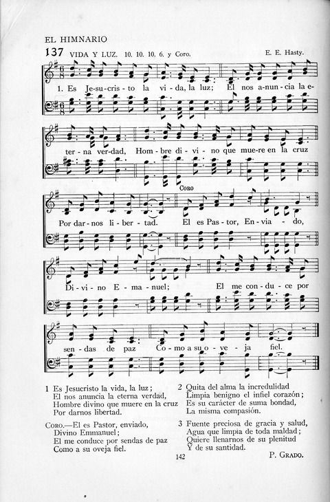 El Himnario para el uso de las Iglesias Evangelicas de Habla Espanola en Todo el Mundo page 142