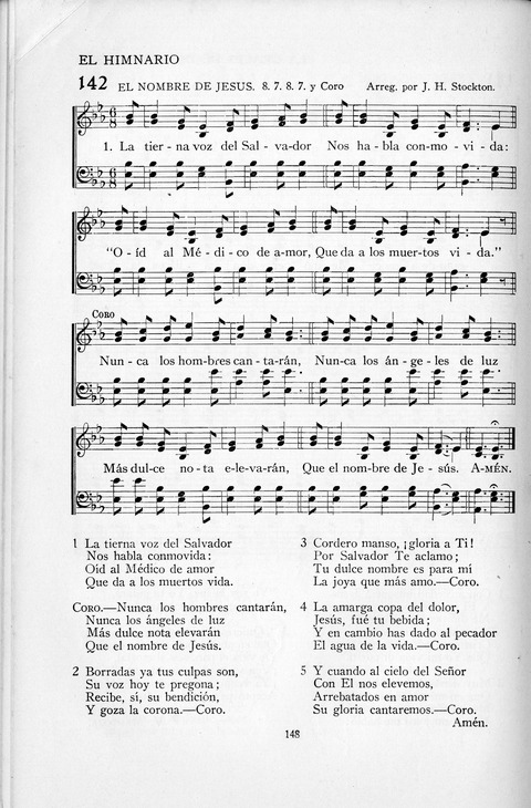 El Himnario para el uso de las Iglesias Evangelicas de Habla Espanola en Todo el Mundo page 148