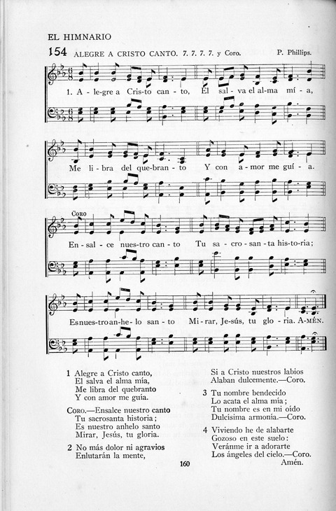 El Himnario para el uso de las Iglesias Evangelicas de Habla Espanola en Todo el Mundo page 160