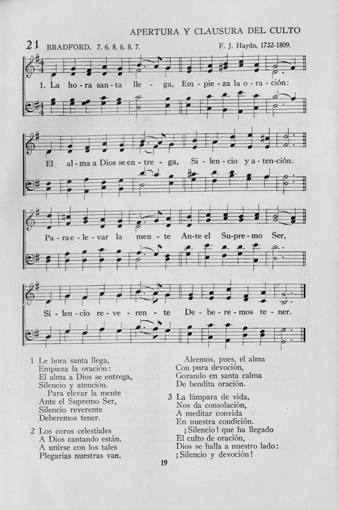 El Himnario para el uso de las Iglesias Evangelicas de Habla Espanola en Todo el Mundo page 19