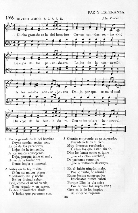 El Himnario para el uso de las Iglesias Evangelicas de Habla Espanola en Todo el Mundo page 209