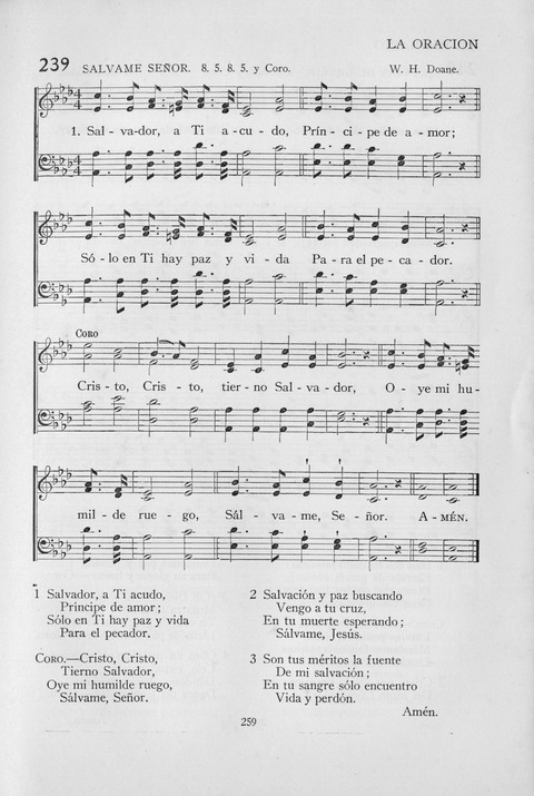 El Himnario para el uso de las Iglesias Evangelicas de Habla Espanola en Todo el Mundo page 259