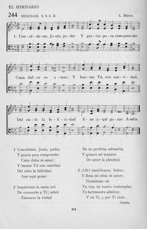 El Himnario para el uso de las Iglesias Evangelicas de Habla Espanola en Todo el Mundo page 264