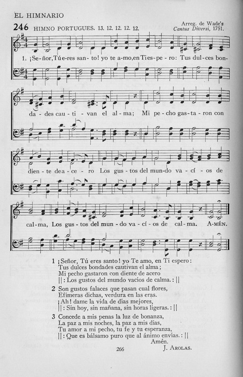 El Himnario para el uso de las Iglesias Evangelicas de Habla Espanola en Todo el Mundo page 266