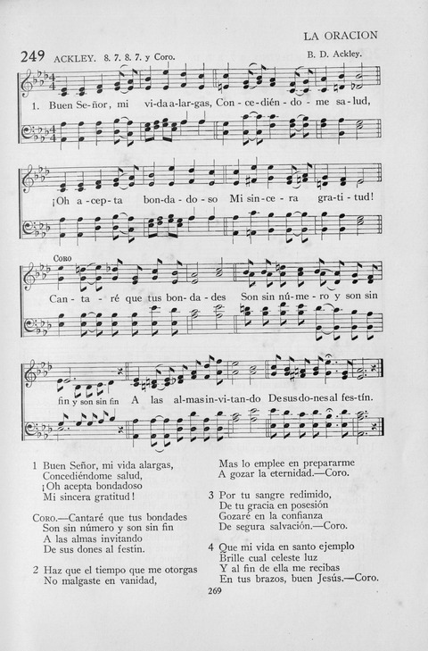 El Himnario para el uso de las Iglesias Evangelicas de Habla Espanola en Todo el Mundo page 269