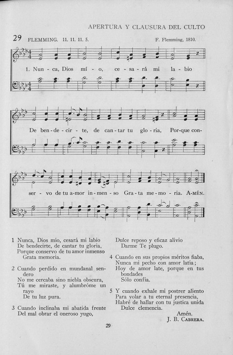 El Himnario para el uso de las Iglesias Evangelicas de Habla Espanola en Todo el Mundo page 29